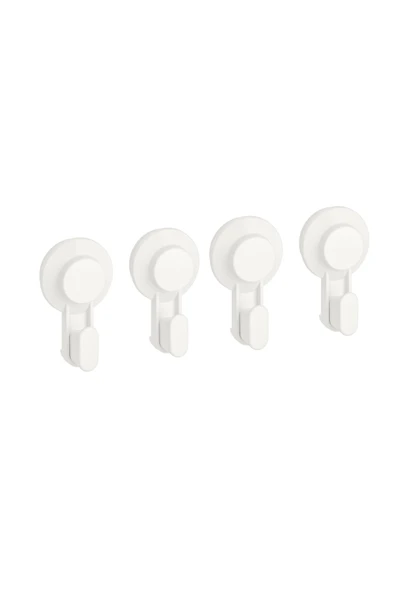 IKEA 4 Adet Vantuzlu Banyo Duvar Askısı İkea 4'lü Set Havlu Askısı Beyaz Plastik Askı Kanca ürün görseli 1