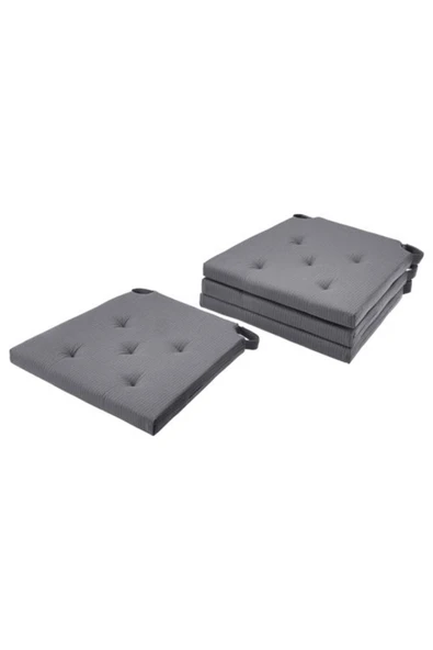 IKEA Justina 4 Adet Sandalye Minderi, Gri, 42/35x40x4 Cm ürün görseli 1