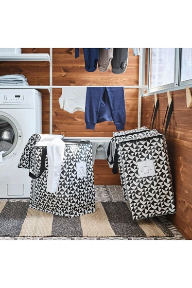 IKEA KNALLA çanta, siyah-beyaz, 47 lt - Resim 6