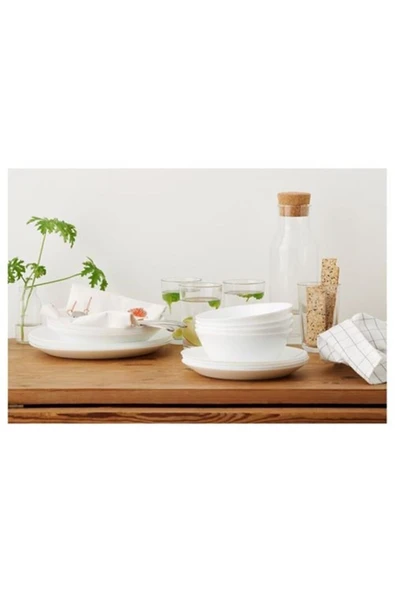 IKEA 4 Adet Beyaz Temperli Cam Kase - Resim 4