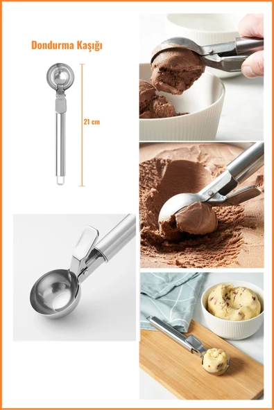 IKEA İdealisk Paslanmaz Çelik Dondurma Kaşığı, 21 cm ürün görseli 1