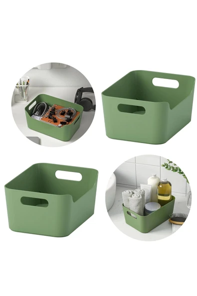 IKEA 2 Adet Çok Amaçlı Kutu Organizer Düzenleyici Yeşil Polipropilen Plastik 24x17 cm ürün görseli 1