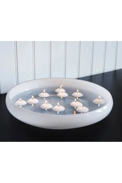 IKEA 24 Adet Suda Yüzen Mum Çap 4 Cm İkea 24'lü Set Dekoratif Su Mumu Beyaz Renk Yanma Süresi: 4 Saat ürün görseli 1