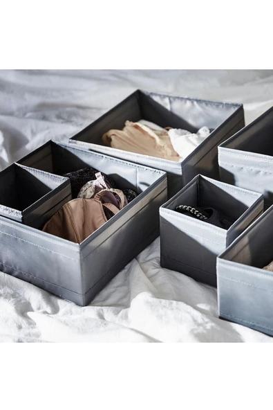 IKEA Skubb Kutu Seti, Koyu Gri, 6 Parça - Resim 2