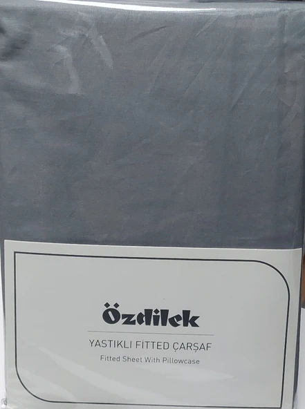 Özdilek Colourist Fitted Lastikli Battal Çift Kişilik Çarşaf Seti (180x200)-Kül Gri ürün görseli 1
