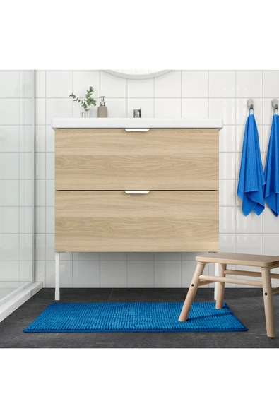 IKEA banyo paspası, parlak mavi, 50x80 cm ürün görseli 1