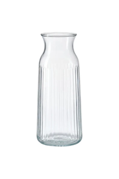 IKEA Karaf Su Şişesi Sürahi 1 Litre İkea Yükseklik 23 Cm Cam Sürahi Şeffaf Çizgili Şişe ürün görseli 1