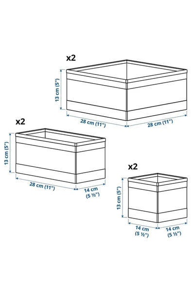 IKEA Skubb Kutu Seti, Koyu Gri, 6 Parça - Resim 3