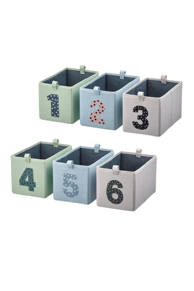 IKEA 6 Parça Çocuk Odası Düzenleyici Kutu Seti 17x27x17 cm İkea 6'lı Set Saklama Kutusu Düzenleme ürün görseli 1