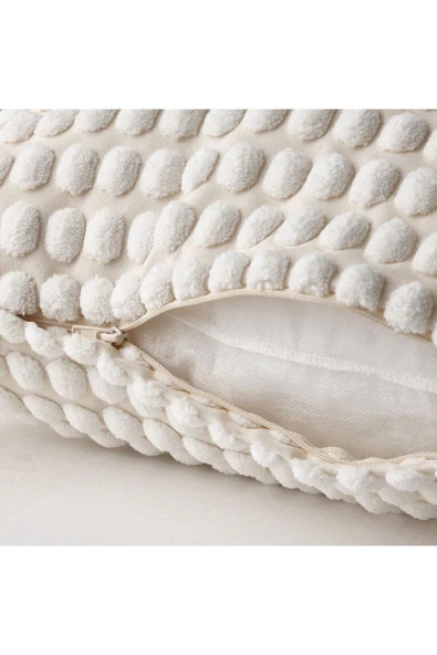 IKEA Kırlent Kılıfı Kırık Beyaz Renk 50x50 Fermuarlı İçi Dahil ürün görseli 1