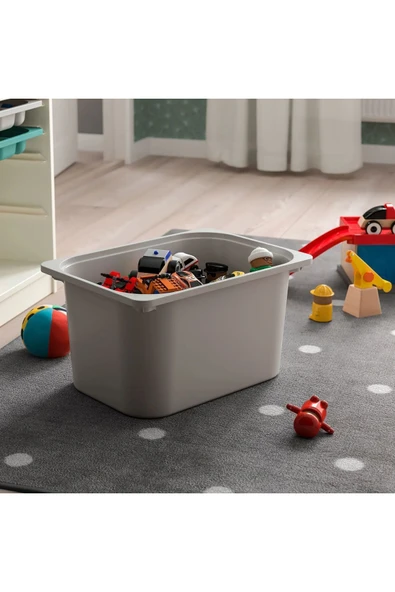 IKEA 2 Adet Gri Çocuk Odası Eşya Oyuncak Saklama Kutusu 42x30x23 Cm ürün görseli 1