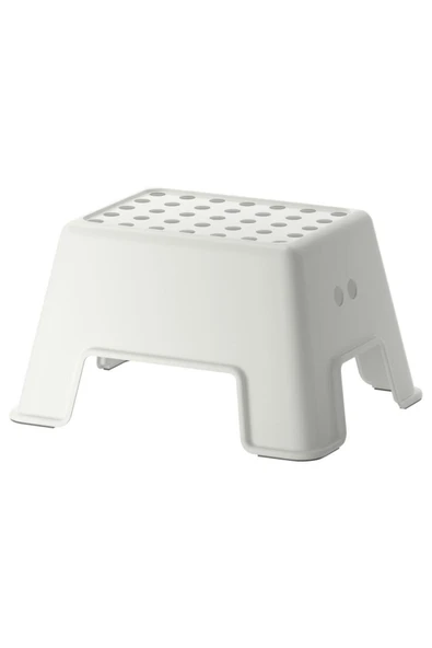 IKEA Tabure Basamak 44X35X25 cm İkea Kaymaz Taban Tabure Beyaz Renk Plastik ürün görseli 1