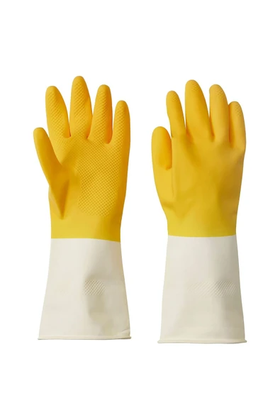 IKEA Rınnıg Genel Temizlik Ve Bulaşık Eldiveni, Parlak Sarı-kırık Beyaz Eldiven, M, 1 Çift ürün görseli 1