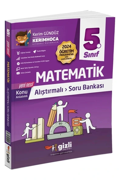 5.Sınıf Alıştırmalı Matematik Soru Bankası Gizli Yayınları ürün görseli 1