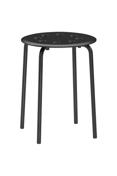 IKEA Tabure, Siyah Genişlik 40cm Siyah Renk Yuvarlak Tabure ürün görseli 1