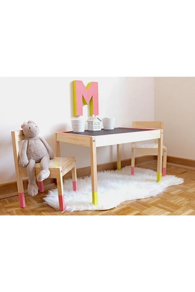 IKEA Latt Ahşap Çocuk Masa Seti - Resim 5