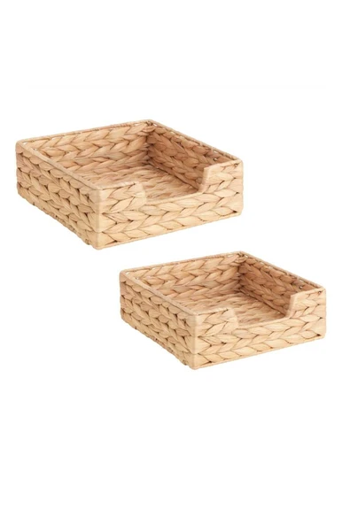 IKEA Hasır Ekmeklik Ekmek Sepeti Çok Amaçlı 18x18 Cm Hasır Peçetelik 23x23 Cm 2'li Set ürün görseli 1