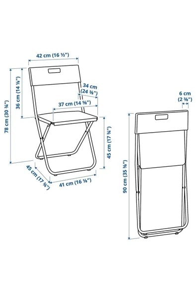 IKEA Gunde Katlanır Sandalye - Siyah - Resim 7