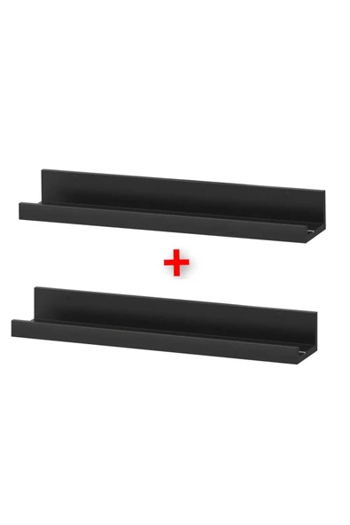 IKEA 2 Adet Fotoğraf Çerçevesi Rafı İkea 2'li Set Duvar Rafı Ahşap Çerçeve Rafı Siyah Kitaplık ürün görseli 1