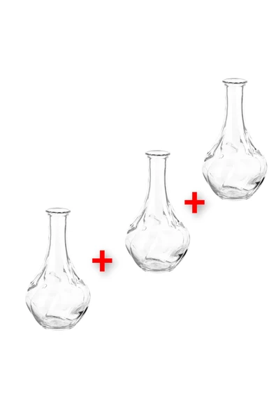 IKEA 3 Adet Cam Vazo Yükseklik 17 Cm İkea 3'lü Set Dekoratif Çiçek Vazosu Şeffaf Bitki Vazosu ürün görseli 1