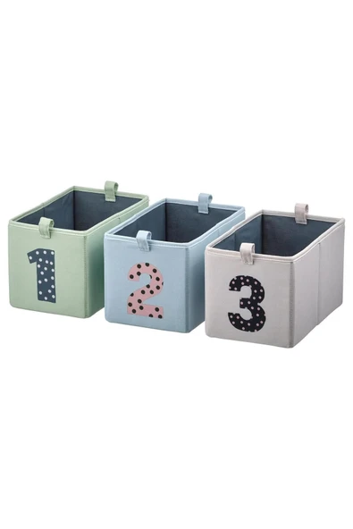 IKEA 3 Parça Kutu Seti, Barndröm Çok Renkli 17x27x17 Cm Çocuk Odası Düzenleme Kutuları ürün görseli 1