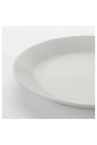 IKEA 6 Adet 19 Cm Beyaz Tatlı Tabağı Temperli Cam - Resim 2
