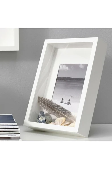 IKEA Sannahed 21x30 Cm A4 Beyaz Çiçek Konabilen Derin Kutu Çerçeve Ahşap Fotoğraf Resim Çerçevesi ürün görseli 1