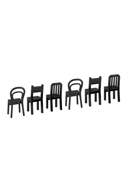 IKEA 6 Adet Sandalye Formlu Duvar Askısı Yükseklik 12 Cm Ikea 6'lı Set Duvar Kancası Plastik Siyah Askı ürün görseli 1