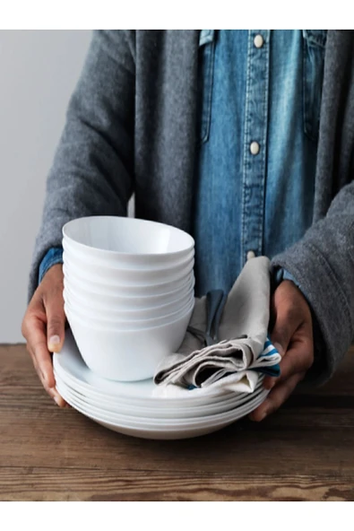 IKEA 6 Adet 15 Cm Beyaz Kase Çorba Salata Kuruyemiş Kasesi Temperli Cam ürün görseli 1