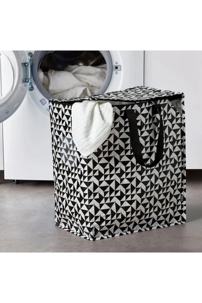 IKEA KNALLA çanta, siyah-beyaz, 47 lt - Resim 3
