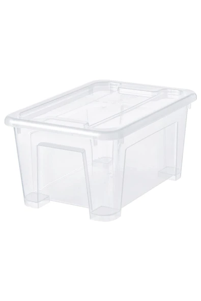 IKEA 28x20x14 Cm 5 Lt Kapaklı Şeffaf Saklama Kutusu ürün görseli 1
