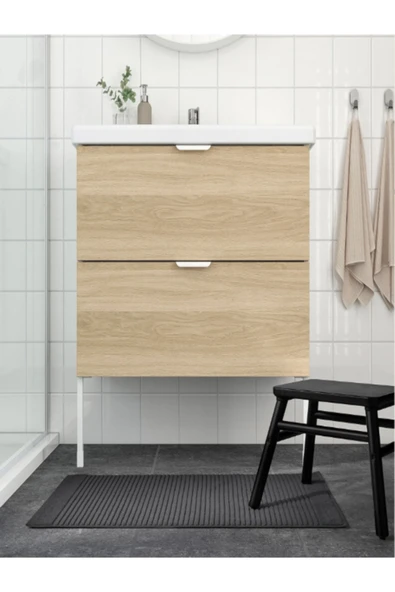 IKEA Alstern Ayak Havlusu Koyu Gri 50x80 ürün görseli 1