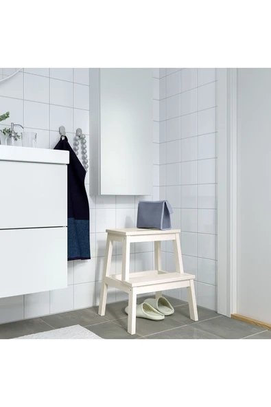 IKEA BEKVAM BASAMAKLI MUTFAK TABURE MERDİVEN BEYAZ - Resim 4