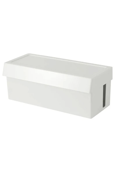 IKEA Kablo Düzenleme Kutusu, Beyaz, 32x14x12 Cm, Kapaklı ürün görseli 1