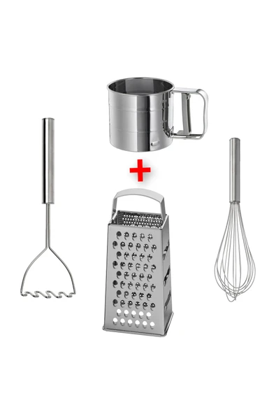 IKEA Rende + Un Eleği + Patates Ezici + Çırpıcı İkea 4'lü Mutfak Gereçleri Seti Yemek Pişirme Gereçleri ürün görseli 1