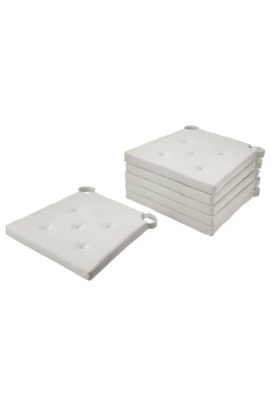 IKEA Justina 6 Adet Sandalye Minderi, Ekru, 42/35x40x4 Cm ürün görseli 1
