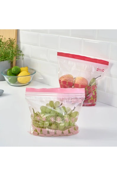 IKEA 50 Adet Kilitli Buzdolabı Poşeti İkea Kilitlenebilir Poşet (25 Adet 1,2 litre + 25 Adet 2,5 litre) ürün görseli 1