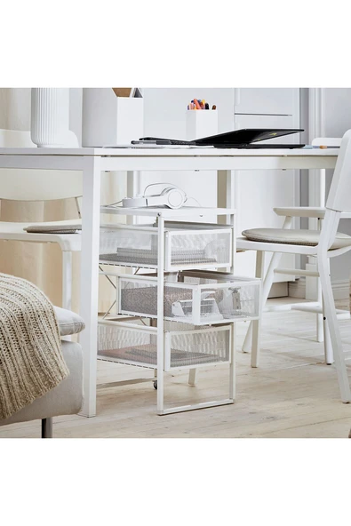 IKEA Lennart Beyaz Keson Tekerlekli 3 Çekmeceli Dolap Raf Ünitesi Evrak Dosya Eşya Dolabı ürün görseli 1
