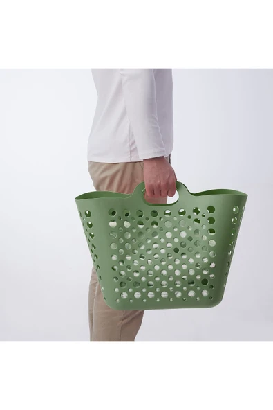 IKEA 24 L Çamaşır Sepeti ,24 Lt 36 X 40 Yeşil Plastik Plastik ürün görseli 1