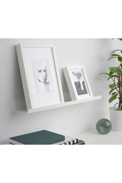 IKEA Fotoğraf Çerçevesi Rafı Uzunluk 60 Cm Ikea Duvar Rafı Metal Çerçeve Rafı Beyaz Çelik Raf ürün görseli 1