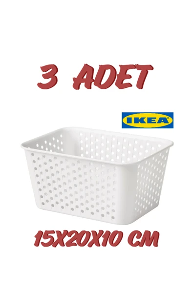 IKEA Beyaz Sepet 15x20x10 cm (3 adet) ürün görseli 1