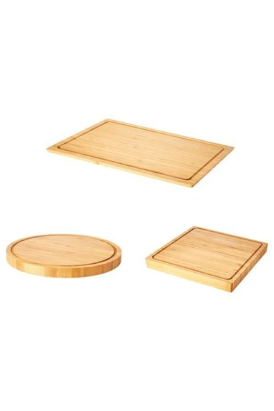 IKEA 3 Parça Oleby 3'lü Kesme Tahtası Panosu 3 Parça Bambu Lacivert Bambu ürün görseli 1