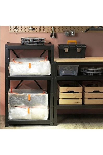 IKEA Parkla 55x49x19 Fermuarlı Yatak Altı Yastık Çarşaf Nevresim Giysi Ayakkabı Saklama Kutusu Hurç ürün görseli 1