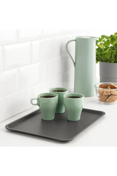IKEA 2 Adet Plastik Tepsi 37x29 Cm İkea 2 Li Set Sunum Tepsisi Gri Renk ürün görseli 1