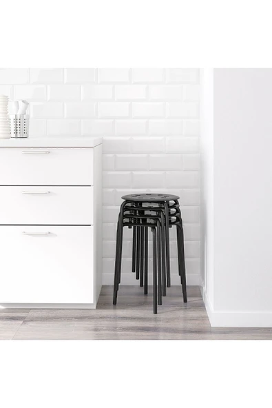 IKEA Marıus Tabure Siyah - Resim 4