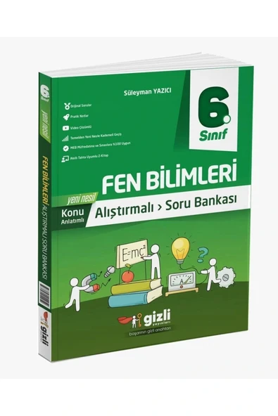 6.Sınıf Fen Bilimleri Alıştırmalı Soru Bankası Gizli Yayınları ürün görseli 1