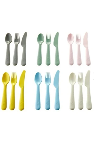 IKEA Bebek & Çocuk Çatal Kaşık Bıçak Set Kalas - 18 Adet ürün görseli 1