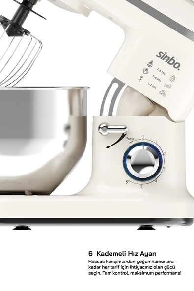Sinbo SMX-2770 Standlı Mikser-Krem - Resim 8