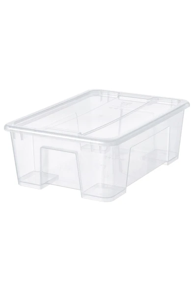 IKEA Düzenleyici Kutu Kabı Kapaklı Düzenleyici 39x28x14 Cm Şeffaf 11 Lt Polipropilen Plastik ürün görseli 1