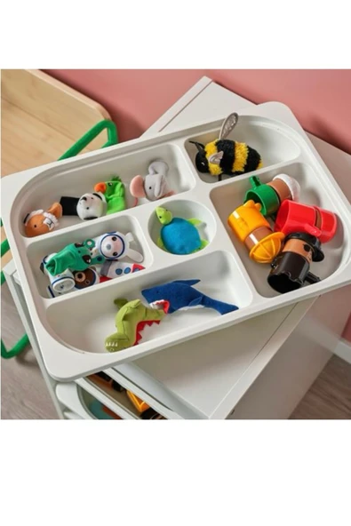 IKEA Trofast bölmeli saklama kutusu, beyaz, 42x30x5cm ürün görseli 1